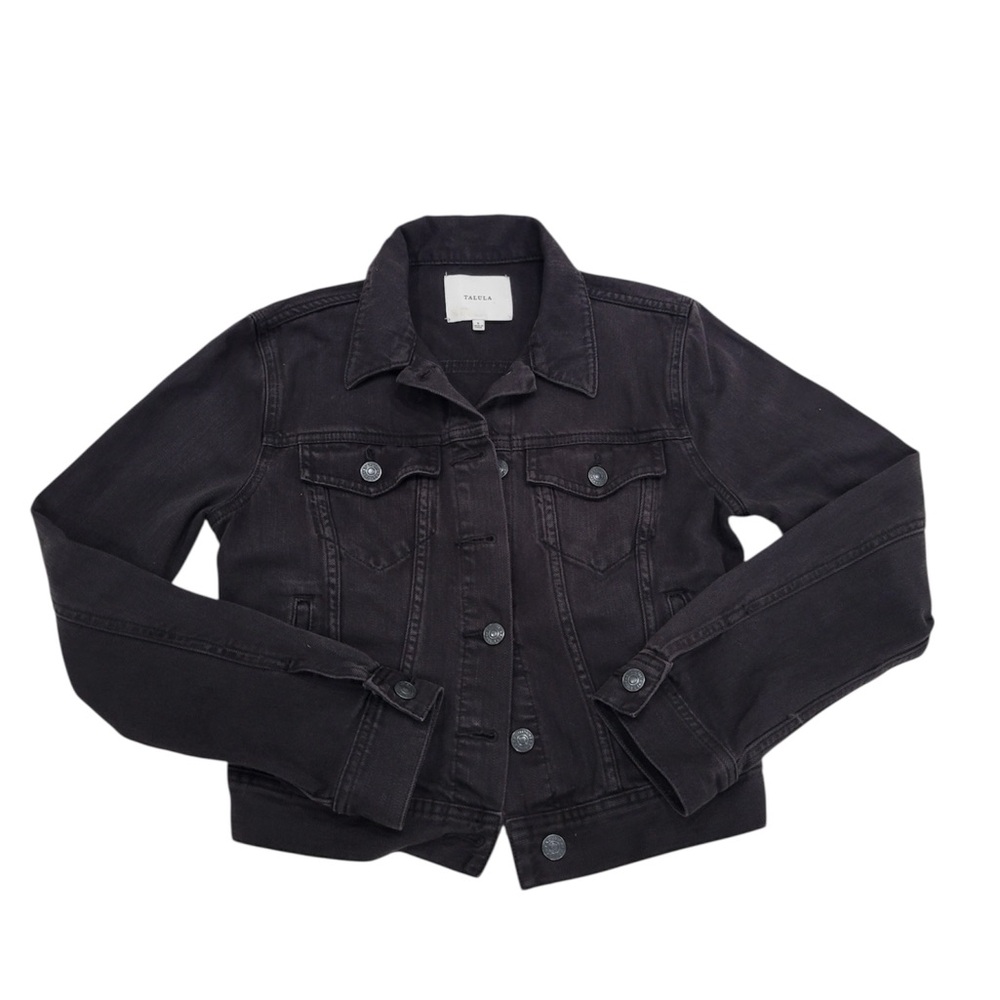 Aritzia Talula Black Denim Jacket Vintage‎ Wash Size Small Women's